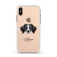 Australian Shepherd Personalised Apple iPhone Xs Impact Case White Edge on Gold Phone