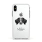 Australian Shepherd Personalised Apple iPhone Xs Impact Case White Edge on Silver Phone
