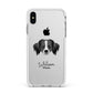 Australian Shepherd Personalised Apple iPhone Xs Max Impact Case White Edge on Silver Phone
