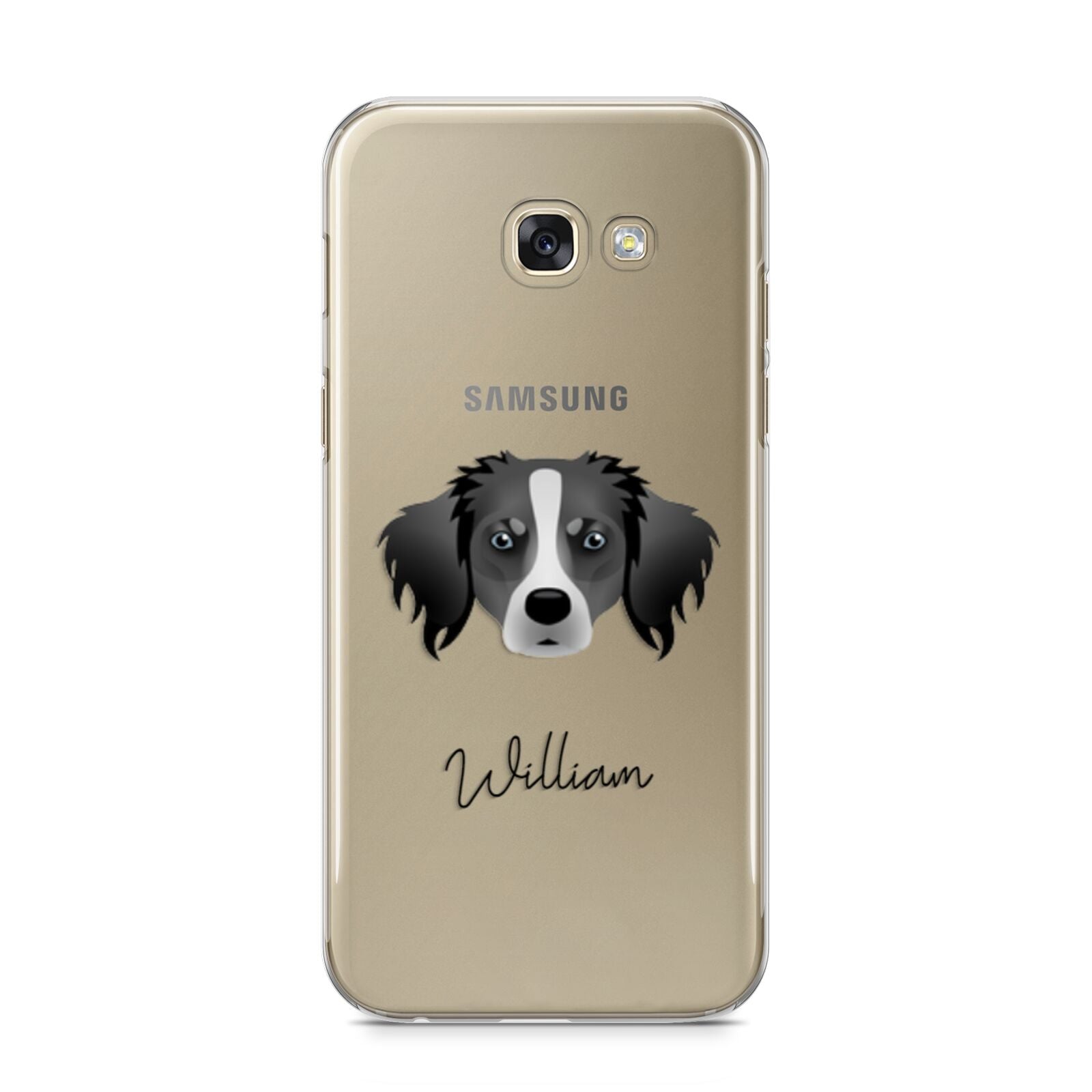 Australian Shepherd Personalised Samsung Galaxy A5 2017 Case on gold phone