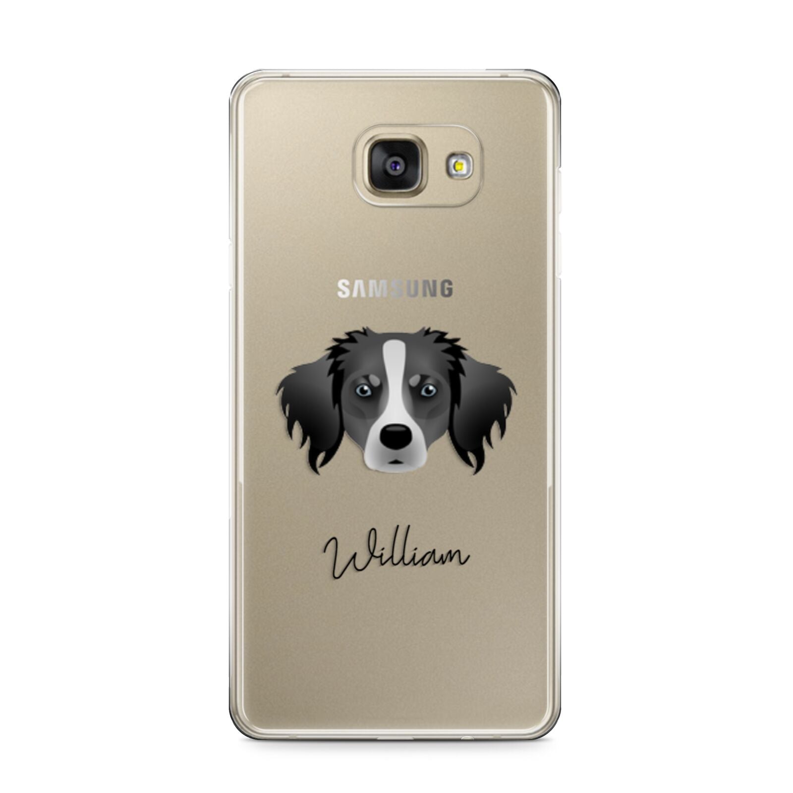 Australian Shepherd Personalised Samsung Galaxy A9 2016 Case on gold phone