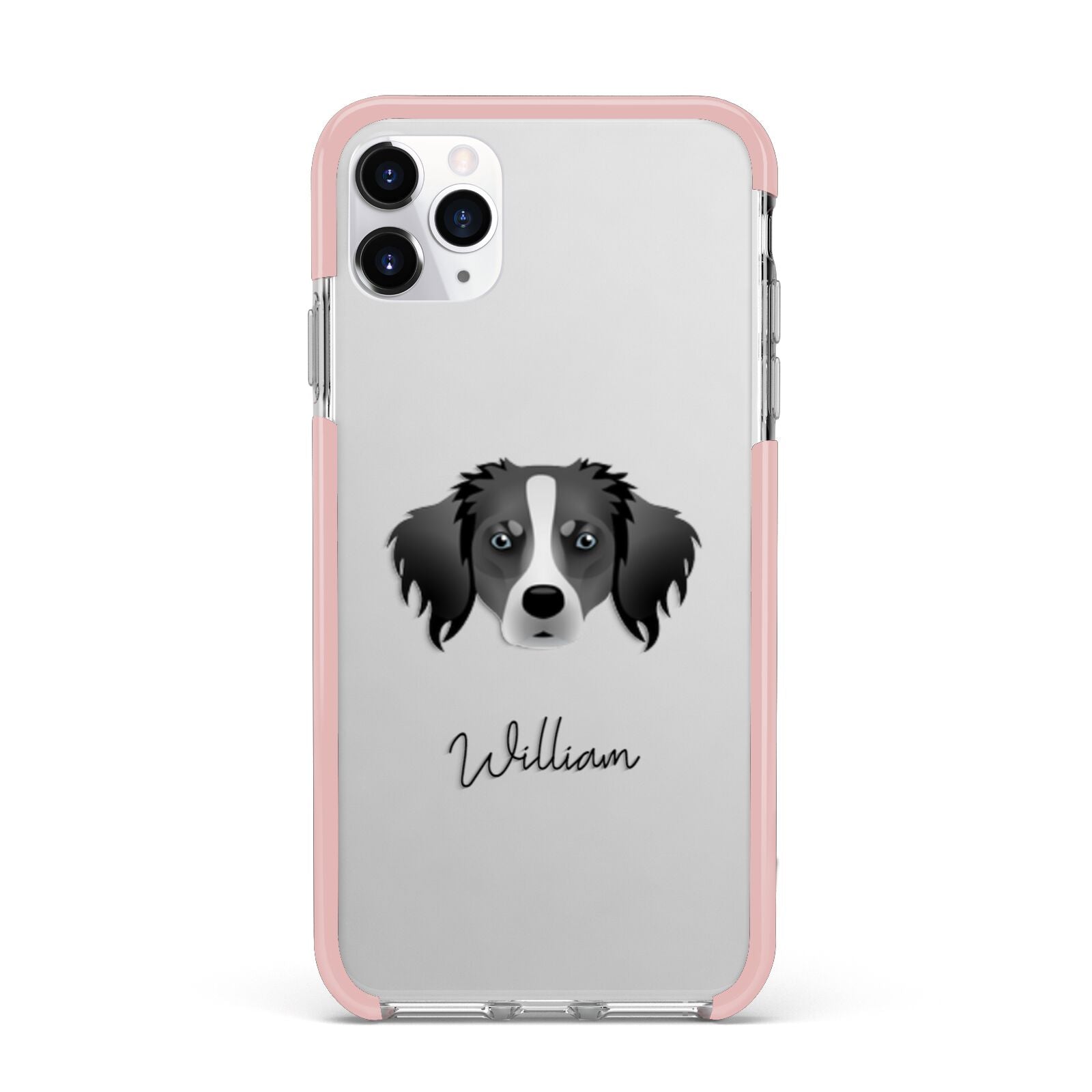 Australian Shepherd Personalised iPhone 11 Pro Max Impact Pink Edge Case