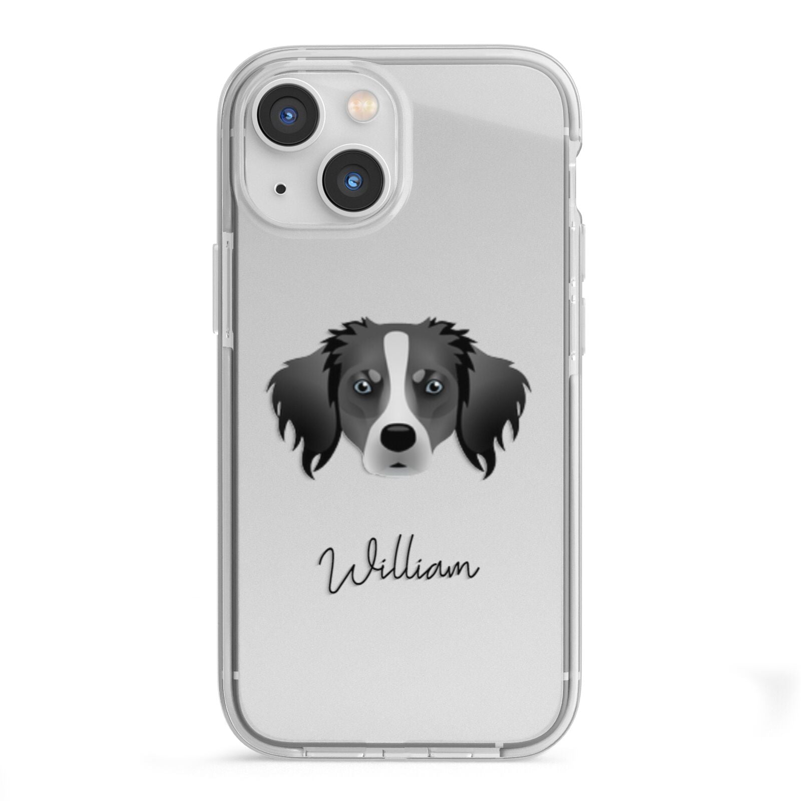 Australian Shepherd Personalised iPhone 13 Mini TPU Impact Case with White Edges