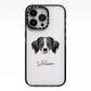 Australian Shepherd Personalised iPhone 13 Pro Black Impact Case on Silver phone