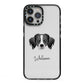 Australian Shepherd Personalised iPhone 13 Pro Max Black Impact Case on Silver phone