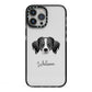 Australian Shepherd Personalised iPhone 13 Pro Max Black Impact Case on Silver phone