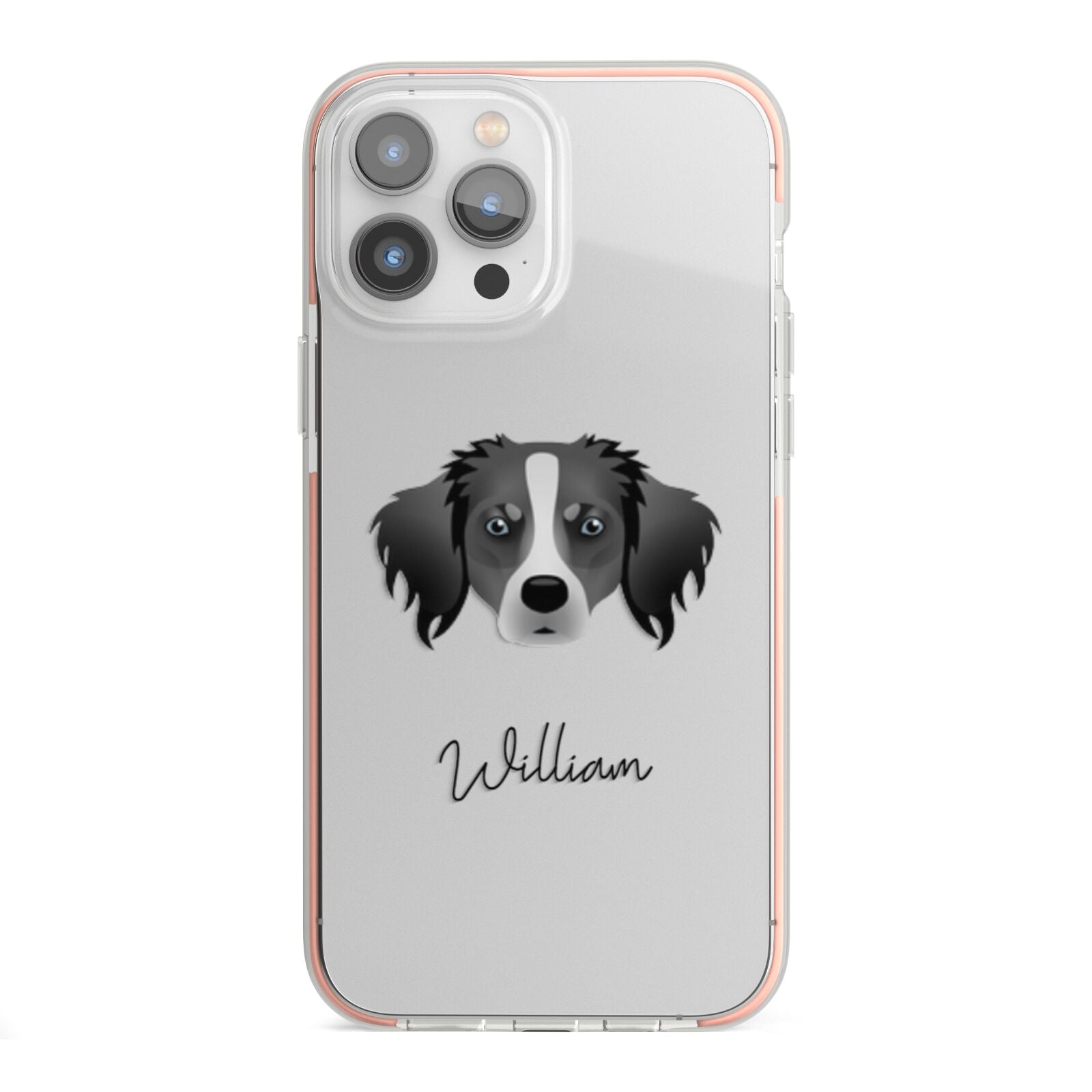 Australian Shepherd Personalised iPhone 13 Pro Max TPU Impact Case with Pink Edges