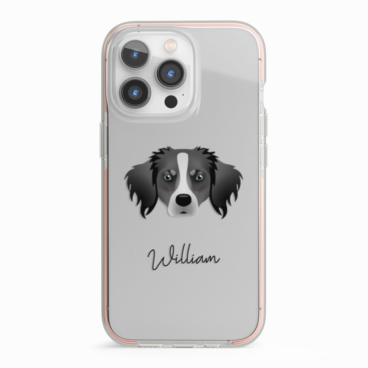 Australian Shepherd Personalised iPhone 13 Pro TPU Impact Case with Pink Edges