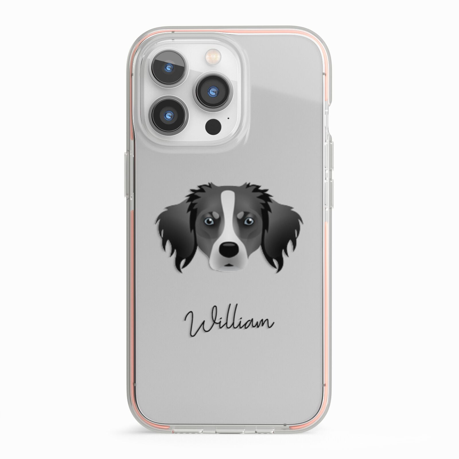 Australian Shepherd Personalised iPhone 13 Pro TPU Impact Case with Pink Edges