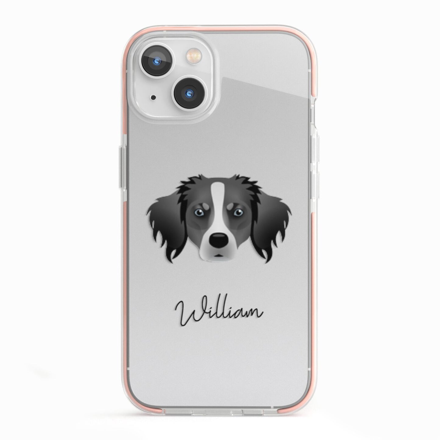 Australian Shepherd Personalised iPhone 13 TPU Impact Case with Pink Edges