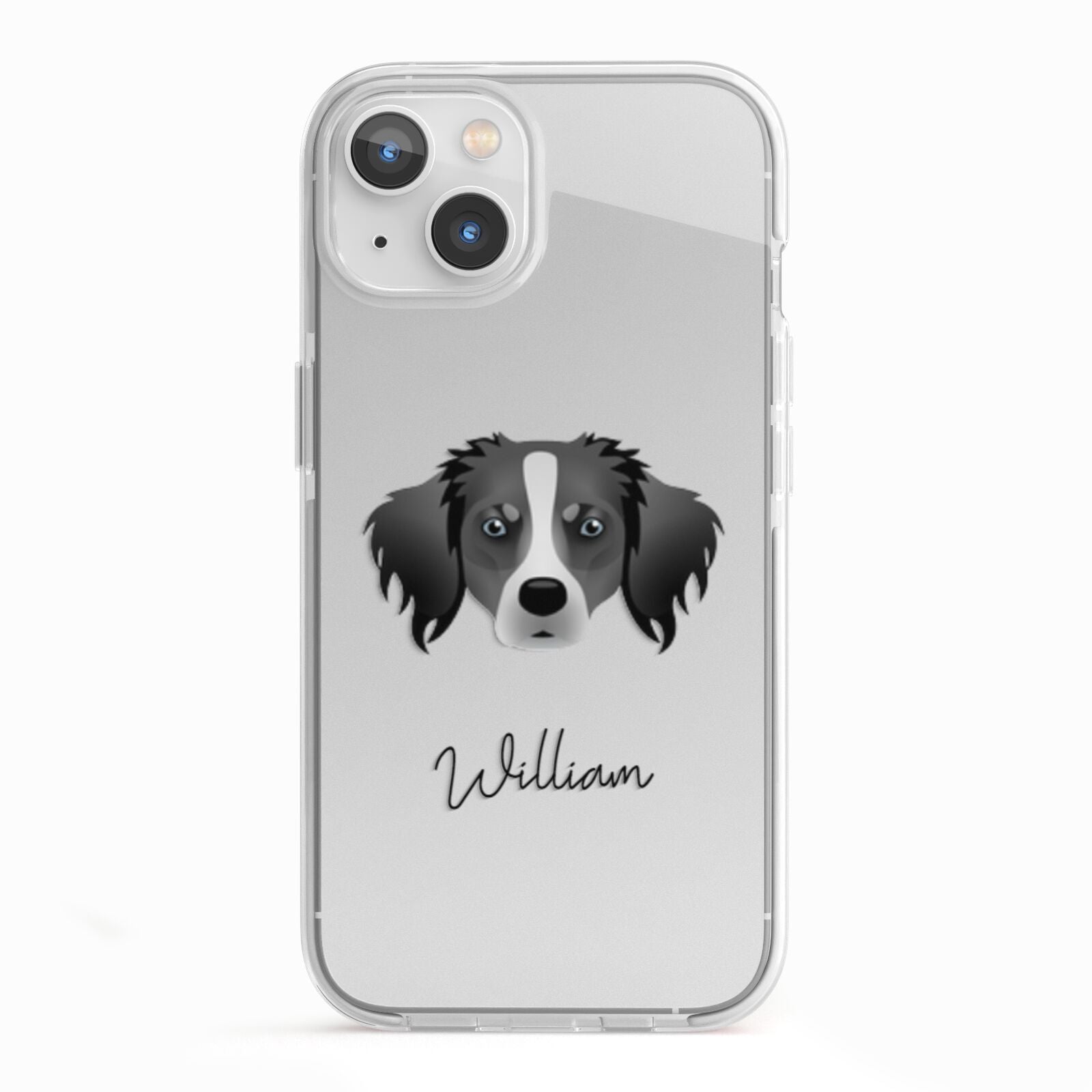 Australian Shepherd Personalised iPhone 13 TPU Impact Case with White Edges