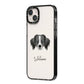 Australian Shepherd Personalised iPhone 14 Plus Black Impact Case Side Angle on Silver phone
