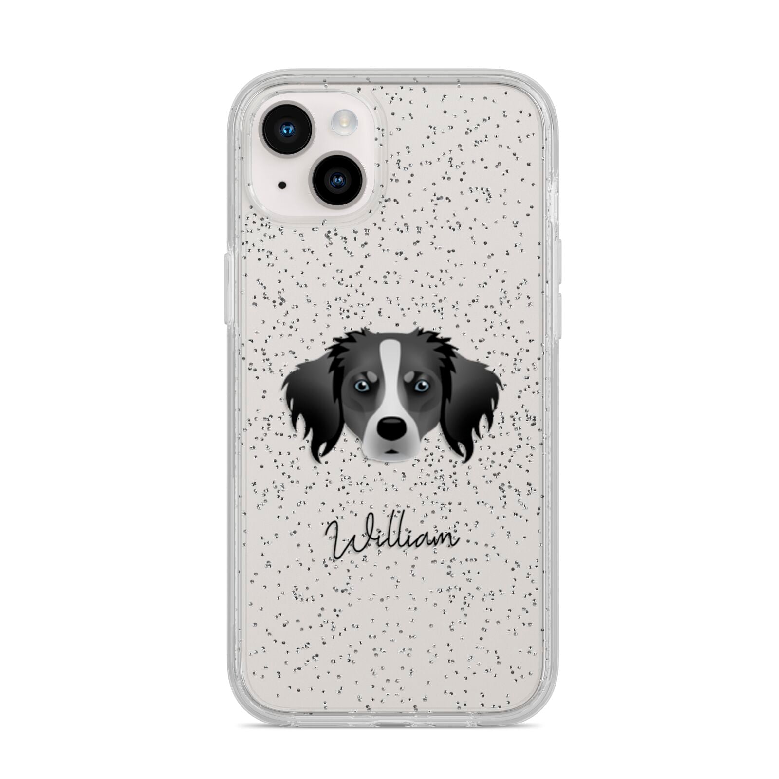 Australian Shepherd Personalised iPhone 14 Plus Glitter Tough Case Starlight
