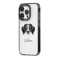 Australian Shepherd Personalised iPhone 14 Pro Black Impact Case Side Angle on Silver phone