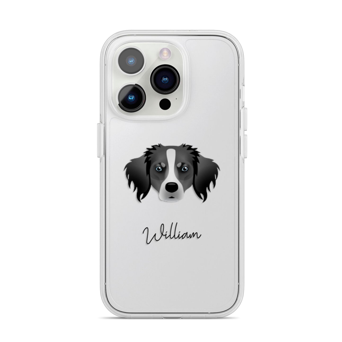 Australian Shepherd Personalised iPhone 14 Pro Clear Tough Case Silver