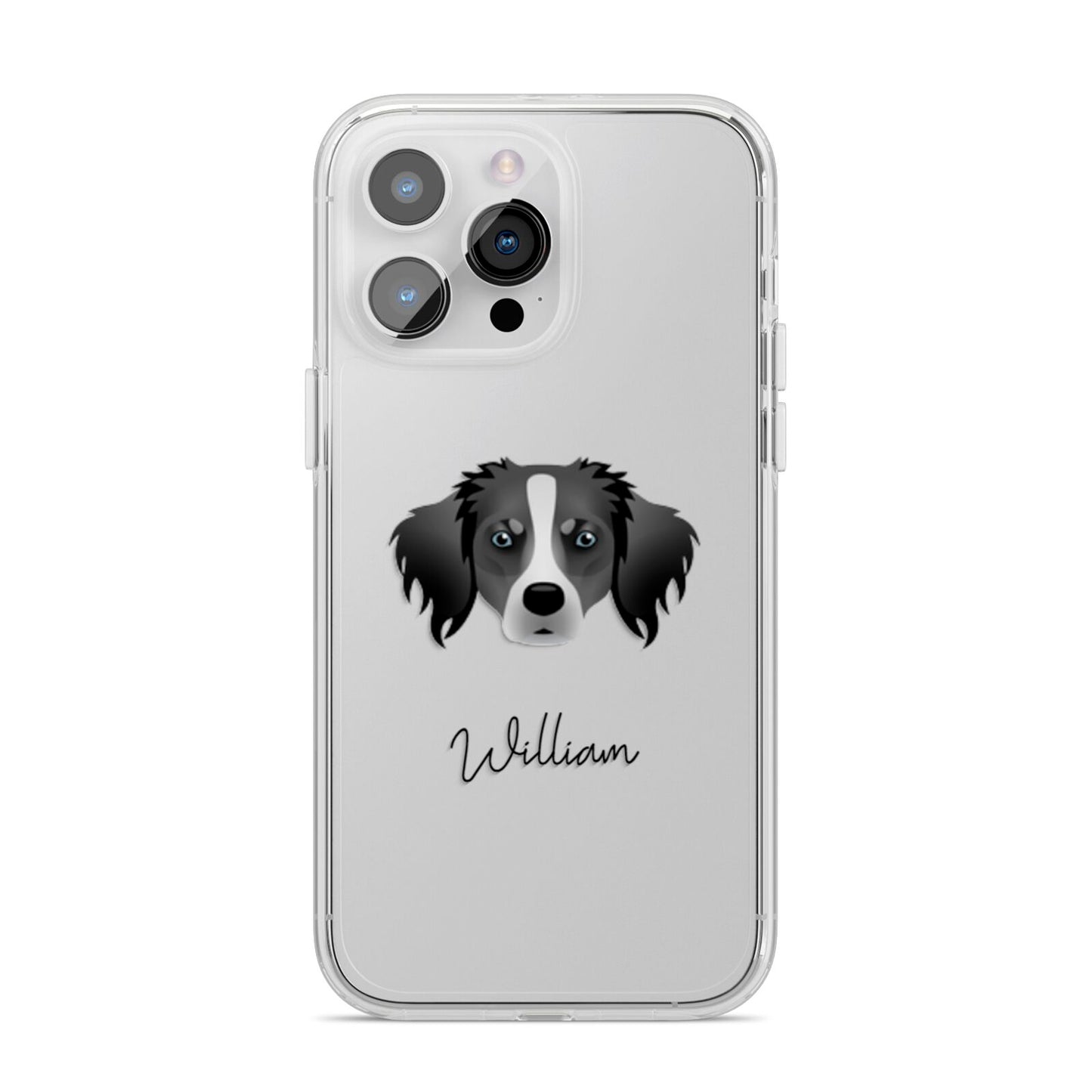 Australian Shepherd Personalised iPhone 14 Pro Max Clear Tough Case Silver