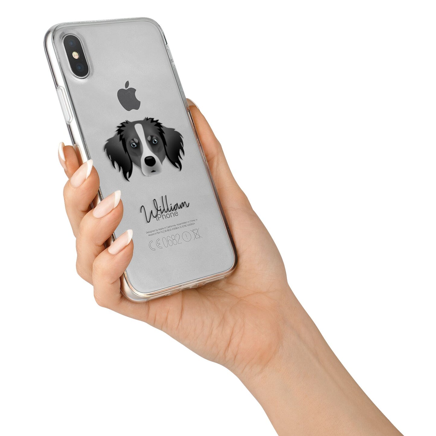 Australian Shepherd Personalised iPhone X Bumper Case on Silver iPhone Alternative Image 2