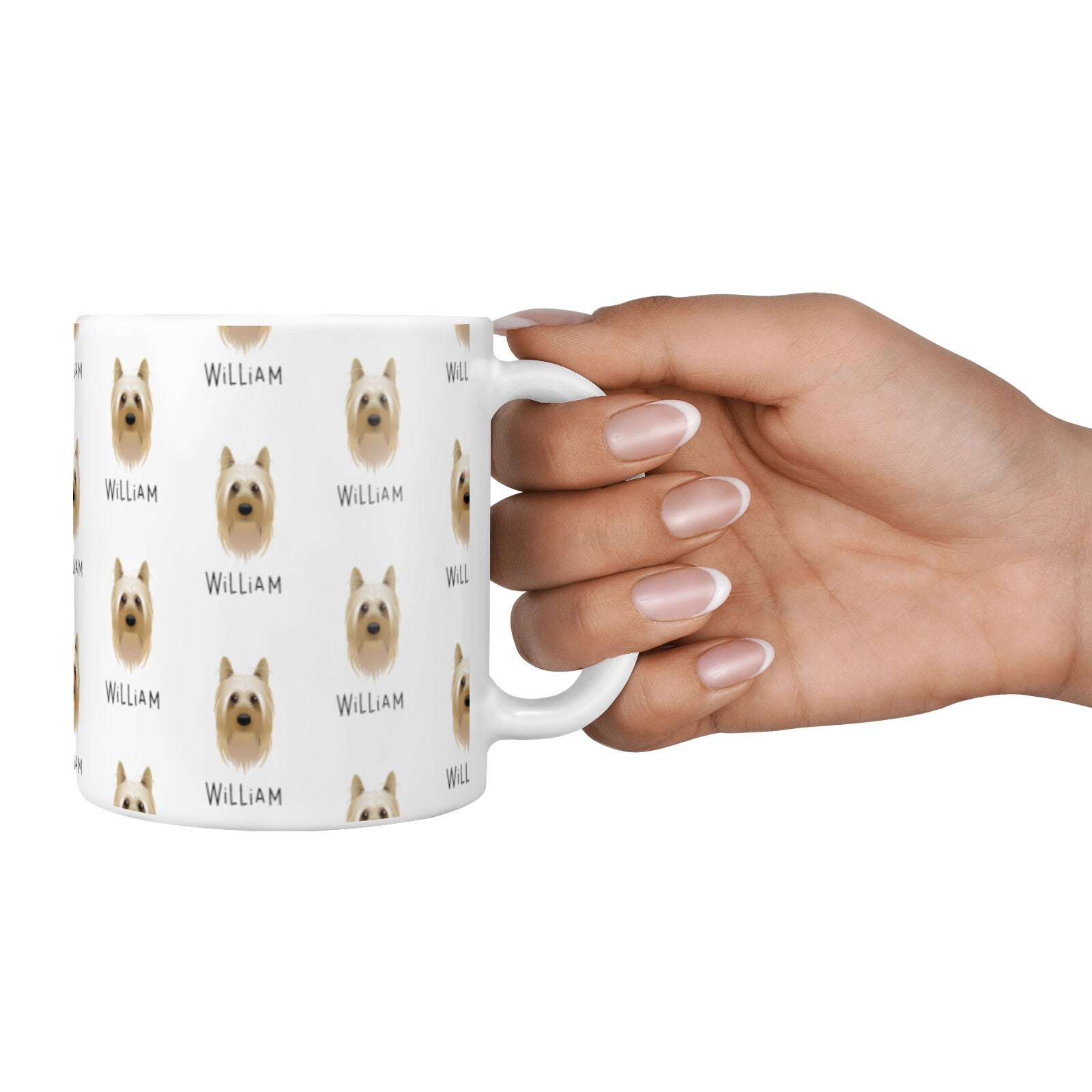 Australian Silky Terrier Icon with Name 10oz Mug Alternative Image 4