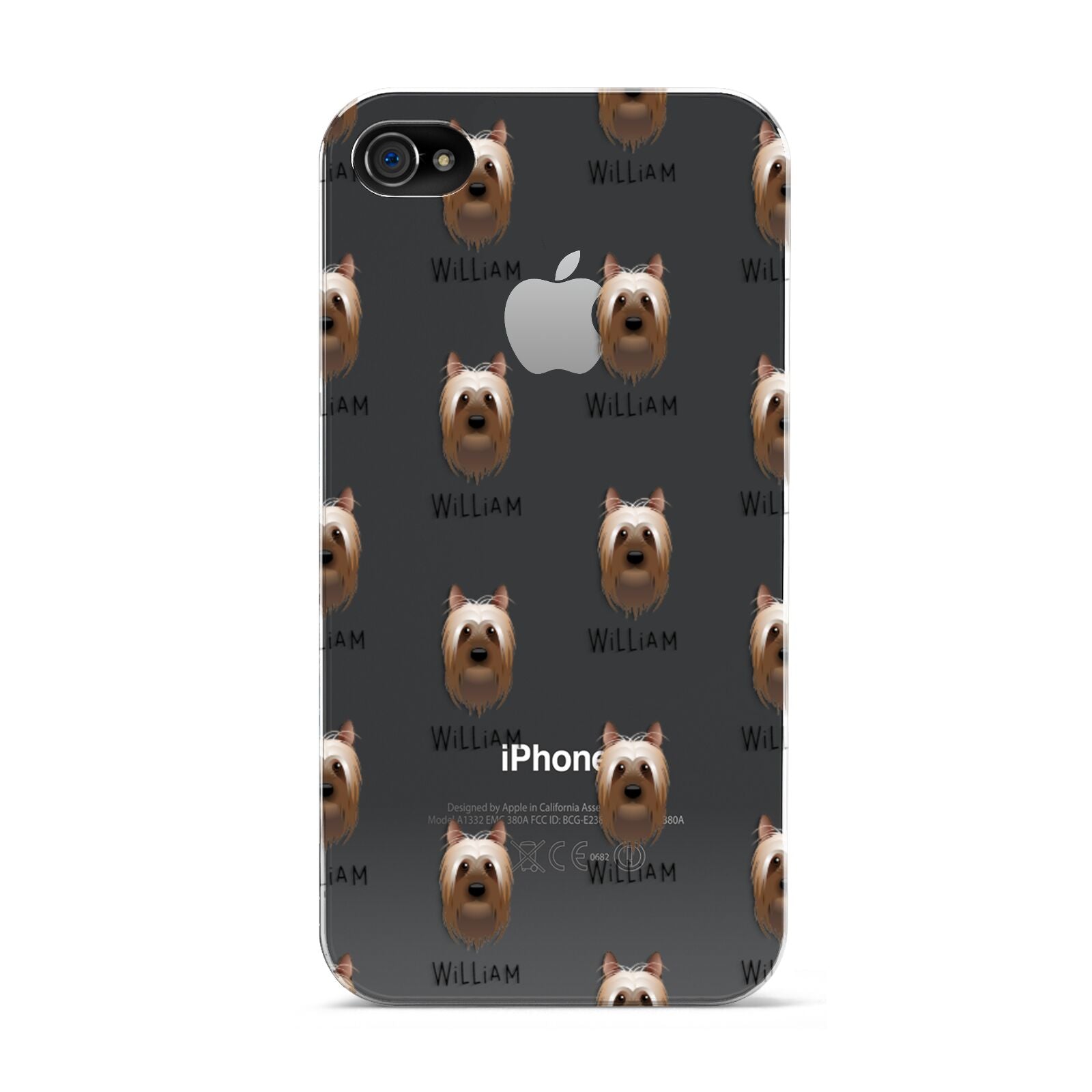 Australian Silky Terrier Icon with Name Apple iPhone 4s Case
