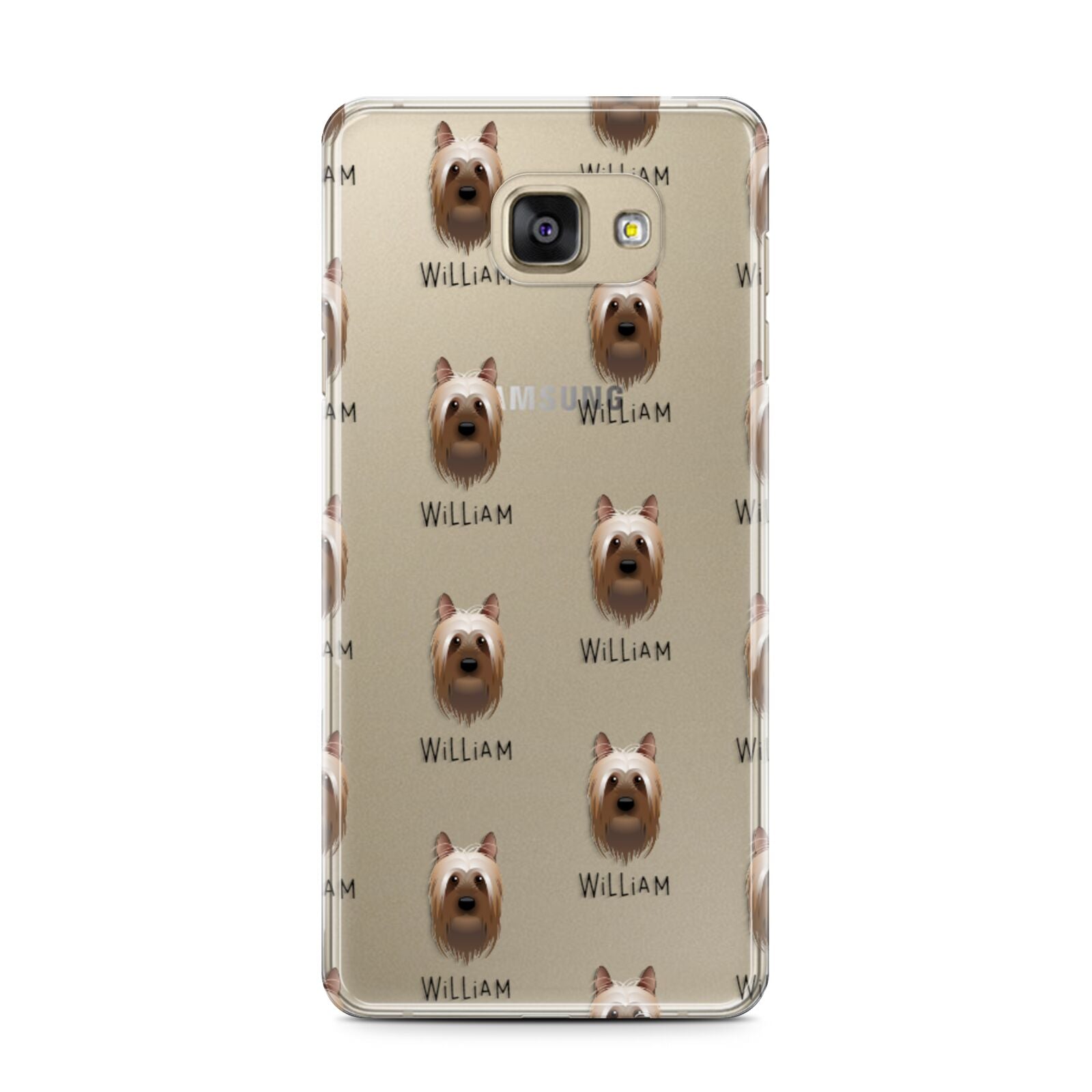 Australian Silky Terrier Icon with Name Samsung Galaxy A7 2016 Case on gold phone