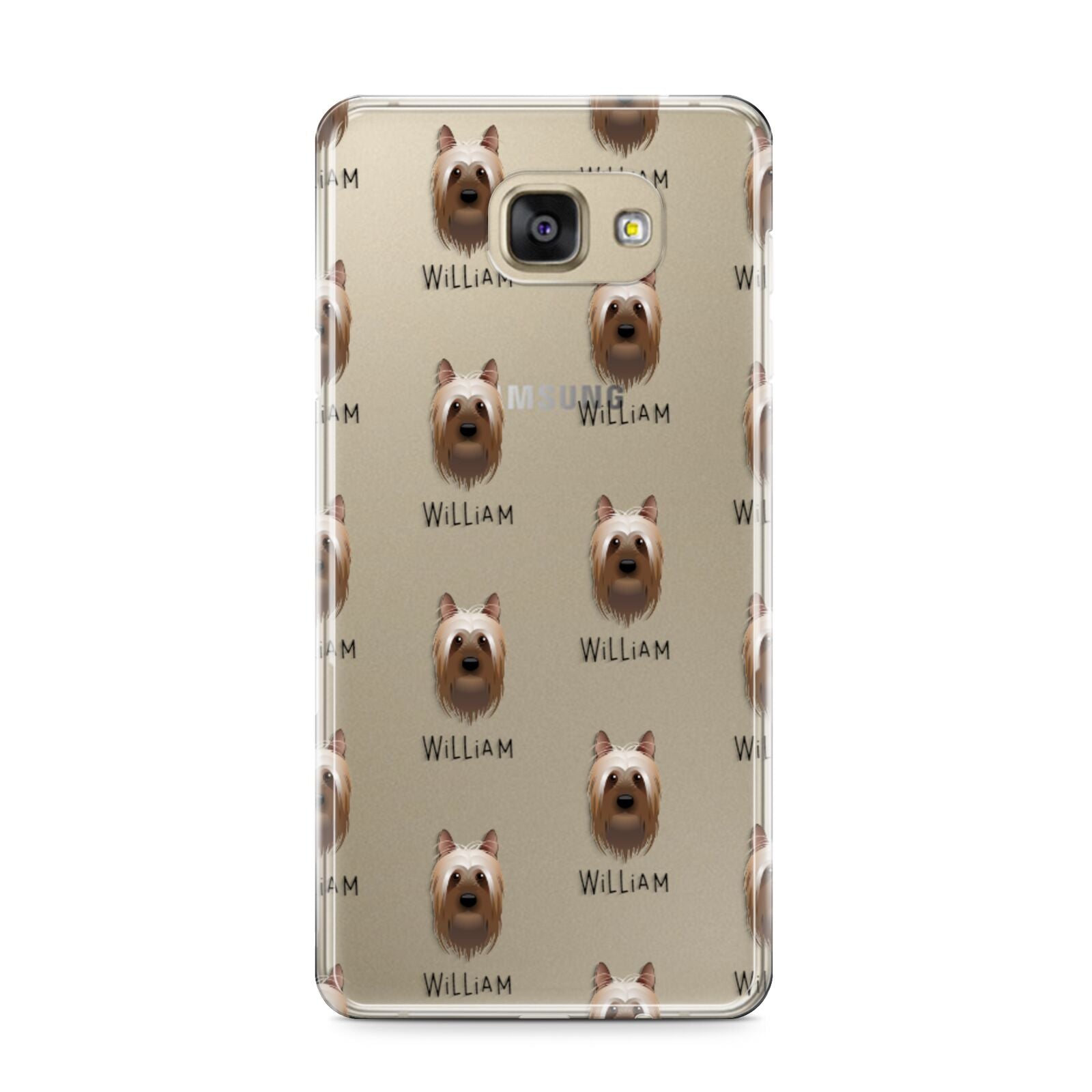 Australian Silky Terrier Icon with Name Samsung Galaxy A9 2016 Case on gold phone