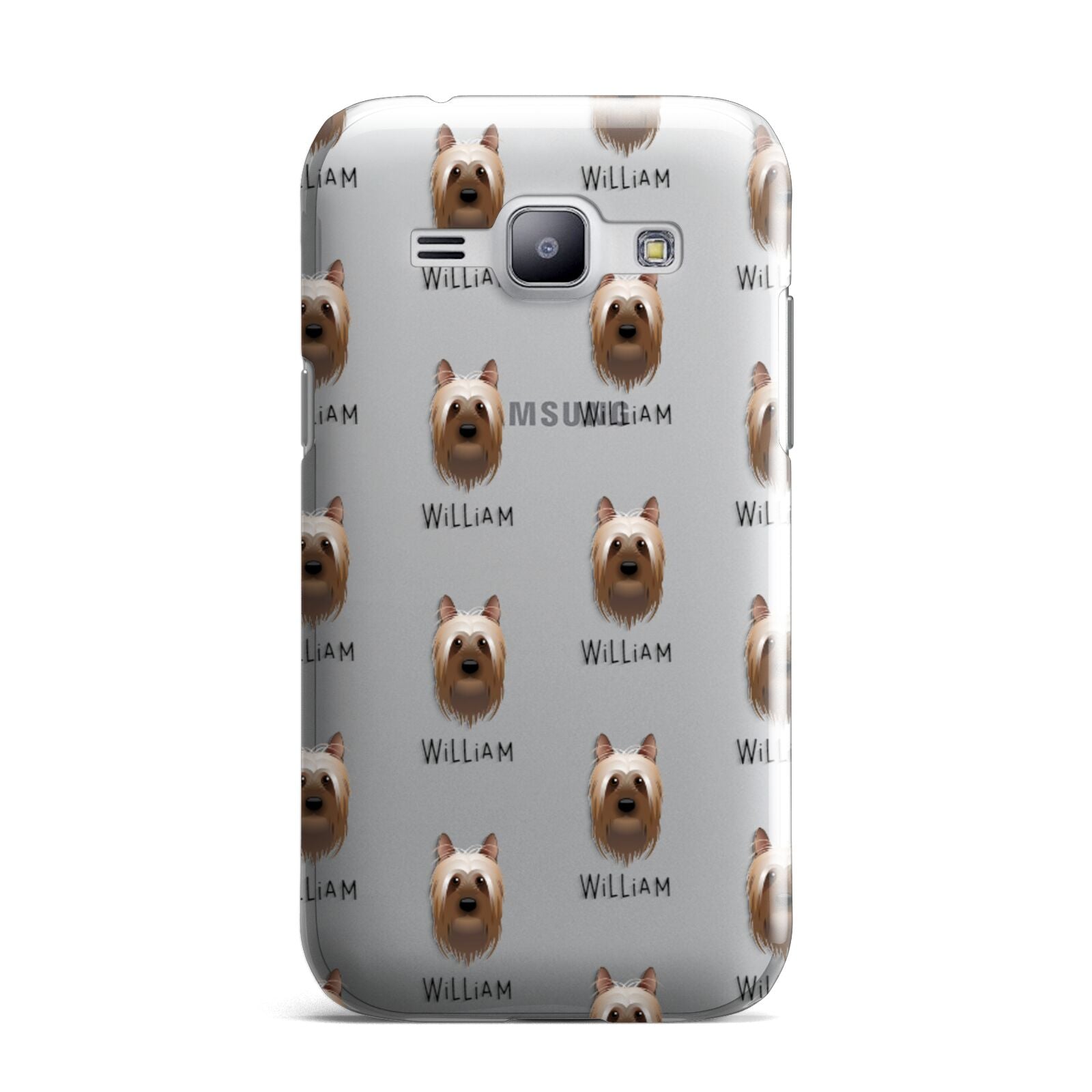 Australian Silky Terrier Icon with Name Samsung Galaxy J1 2015 Case