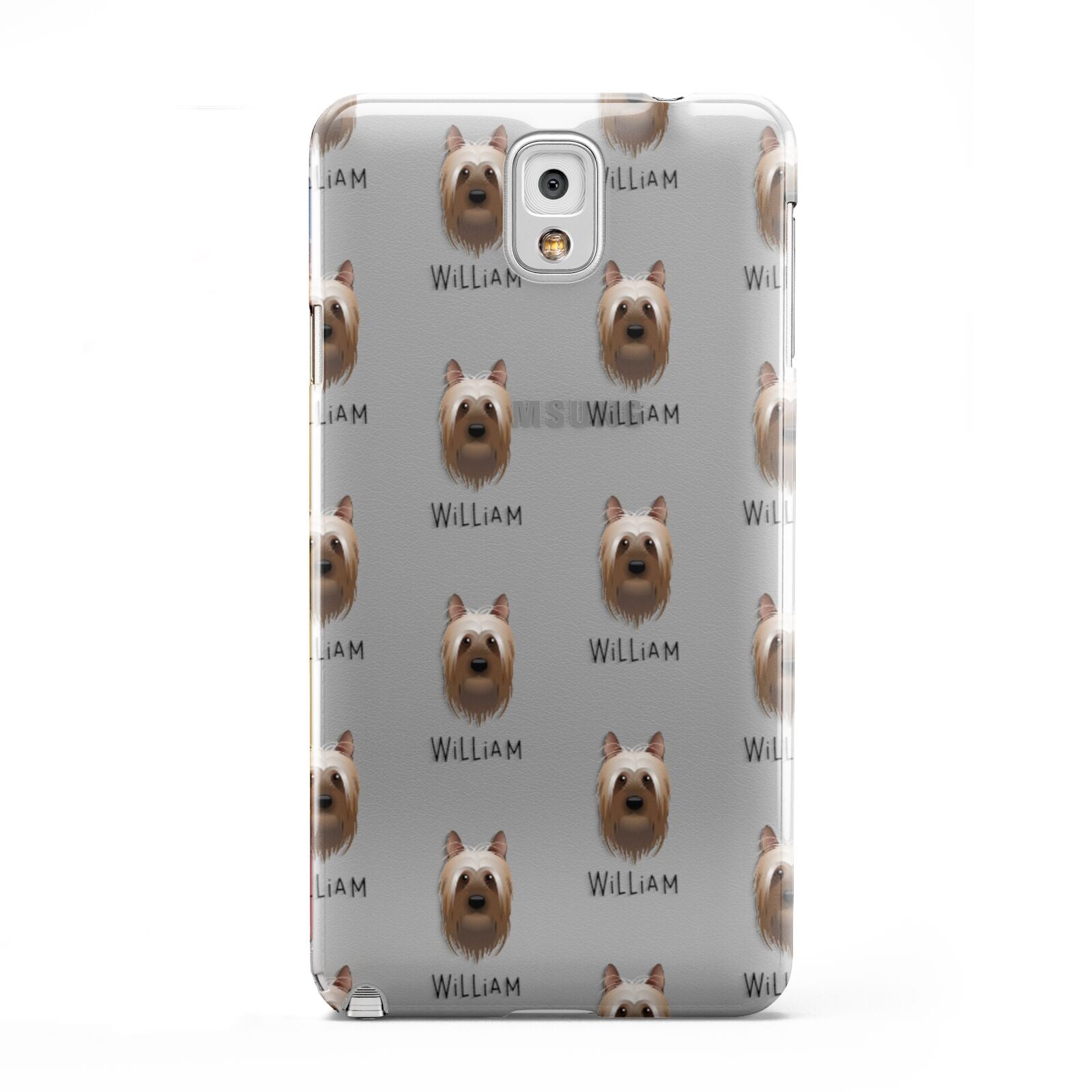 Australian Silky Terrier Icon with Name Samsung Galaxy Note 3 Case