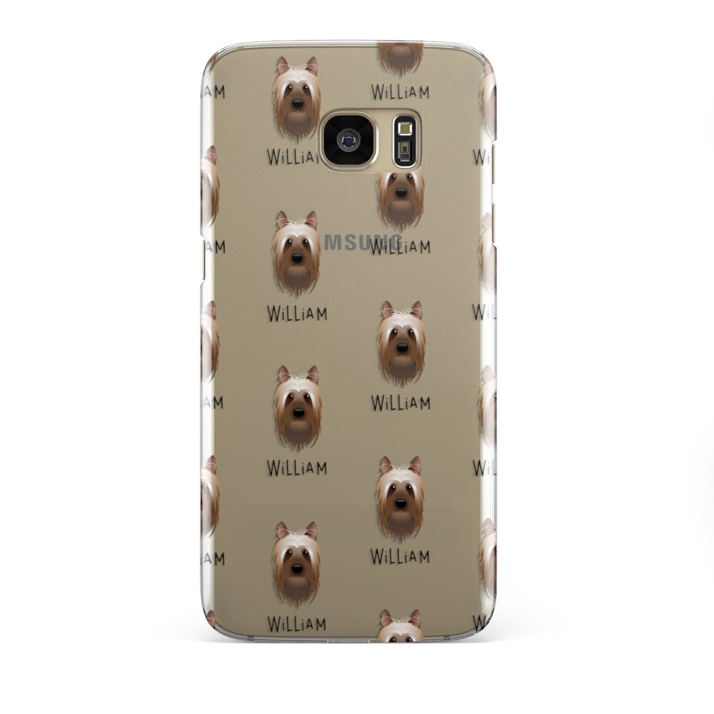 Australian Silky Terrier Icon with Name Samsung Galaxy S7 Edge Case