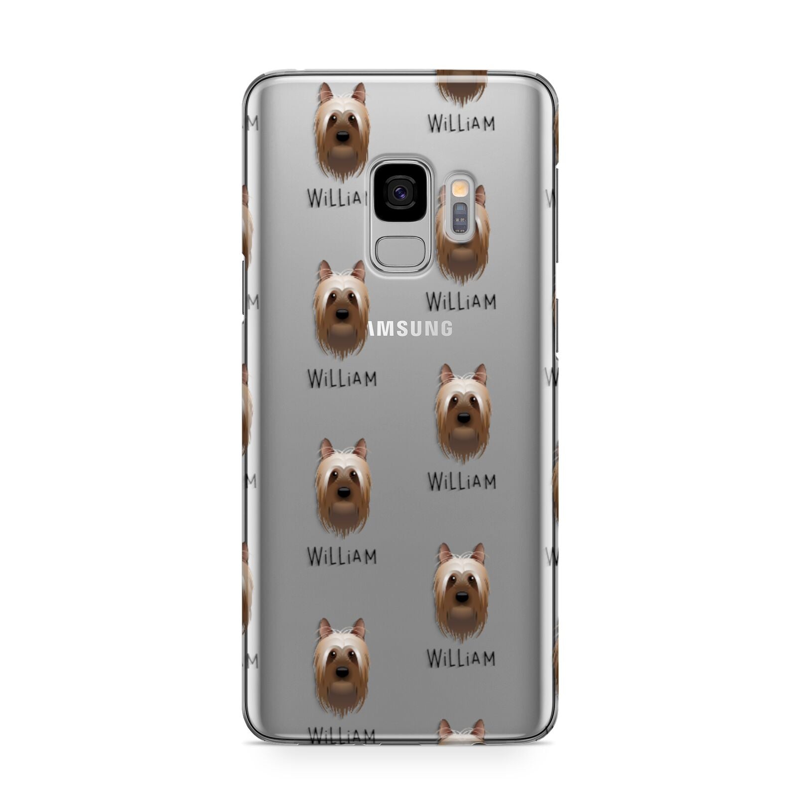 Australian Silky Terrier Icon with Name Samsung Galaxy S9 Case