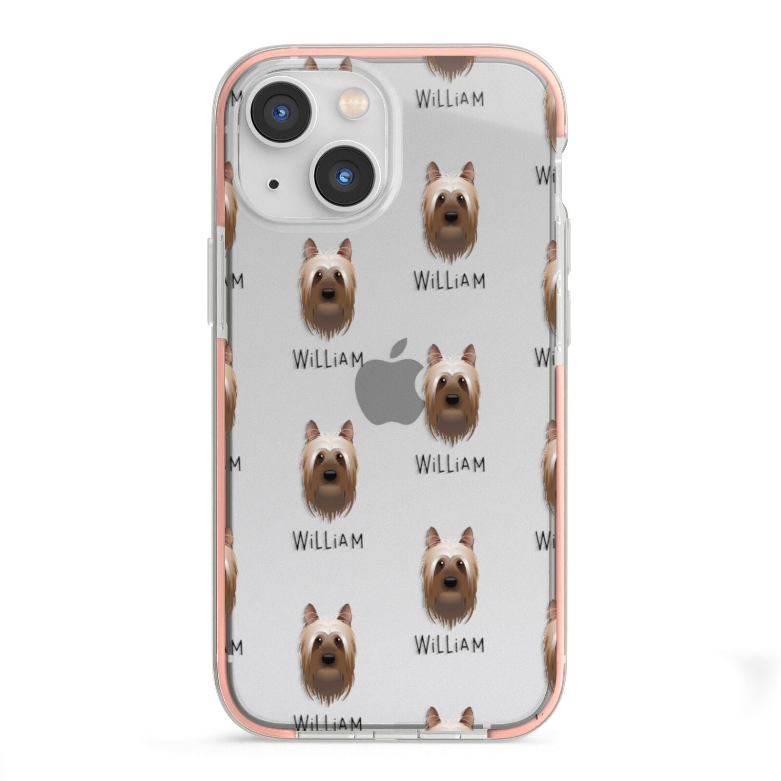 Australian Silky Terrier Icon with Name iPhone 13 Mini TPU Impact Case with Pink Edges
