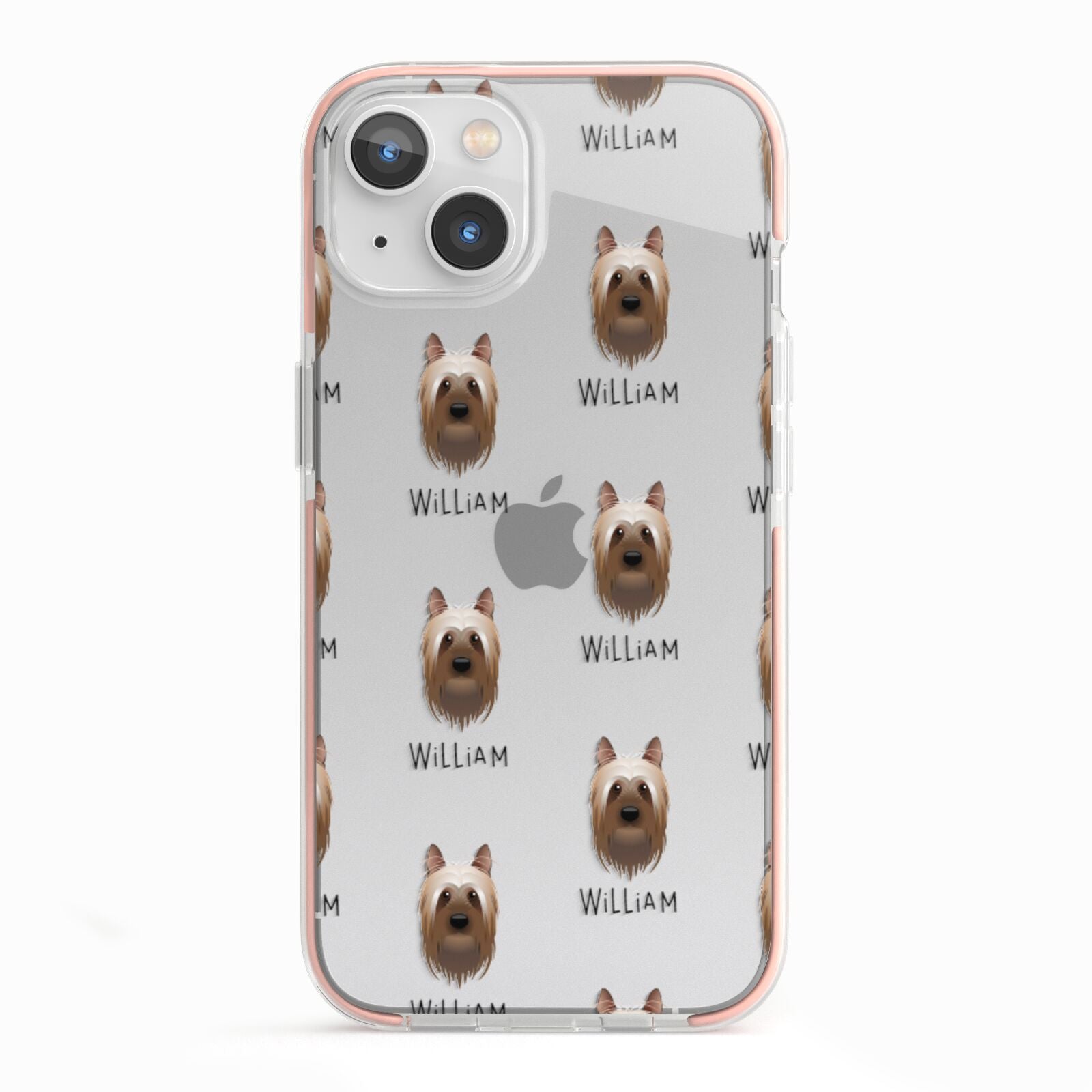 Australian Silky Terrier Icon with Name iPhone 13 TPU Impact Case with Pink Edges