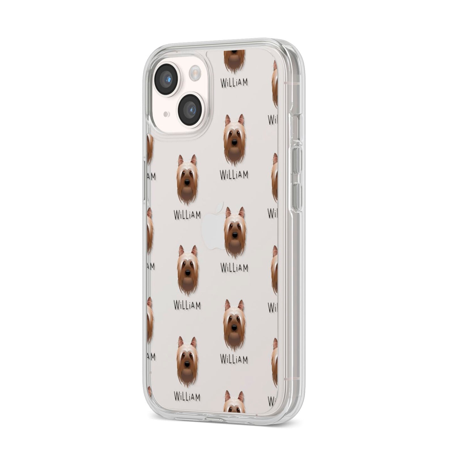 Australian Silky Terrier Icon with Name iPhone 14 Clear Tough Case Starlight Angled Image
