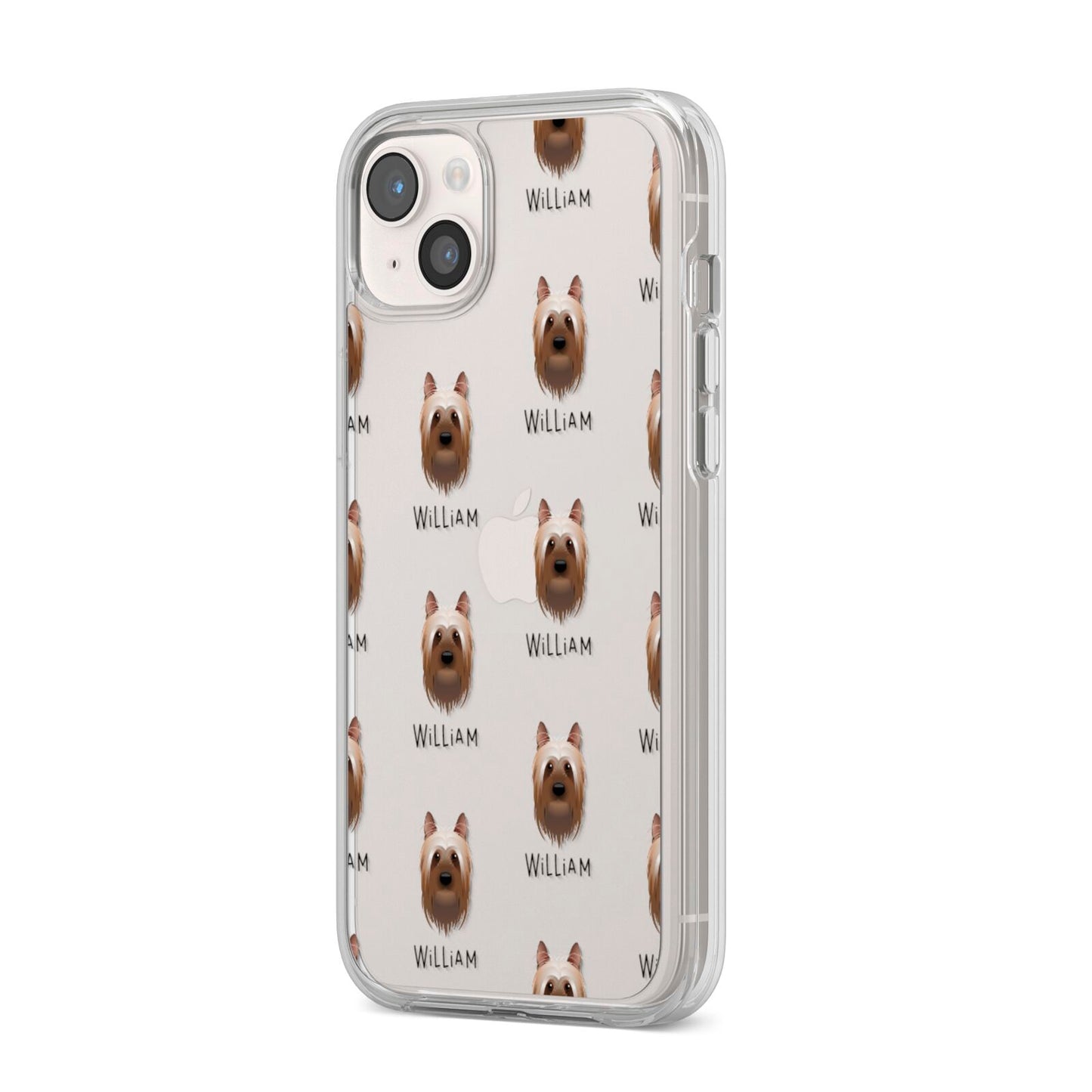 Australian Silky Terrier Icon with Name iPhone 14 Plus Clear Tough Case Starlight Angled Image
