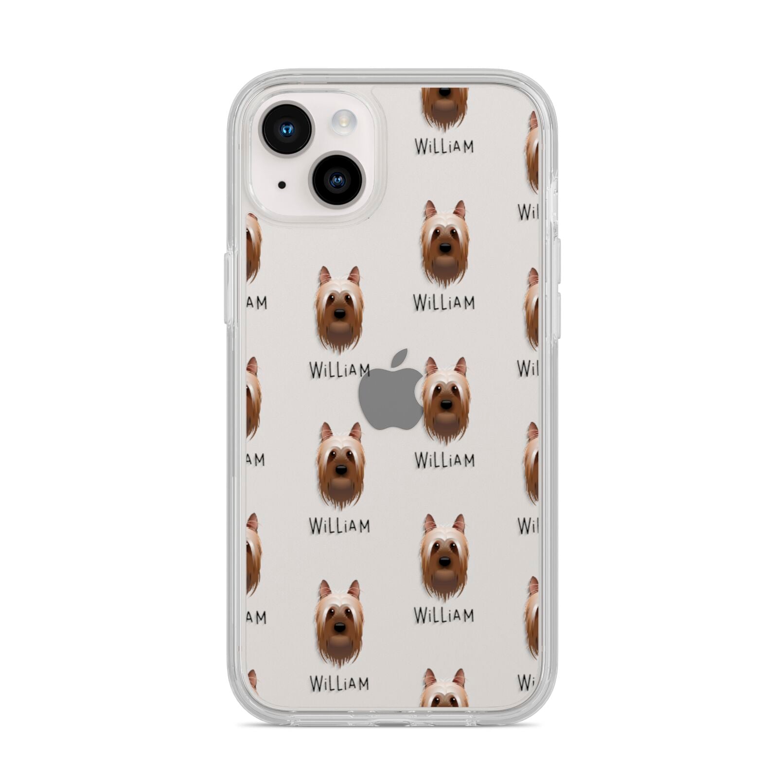 Australian Silky Terrier Icon with Name iPhone 14 Plus Clear Tough Case Starlight