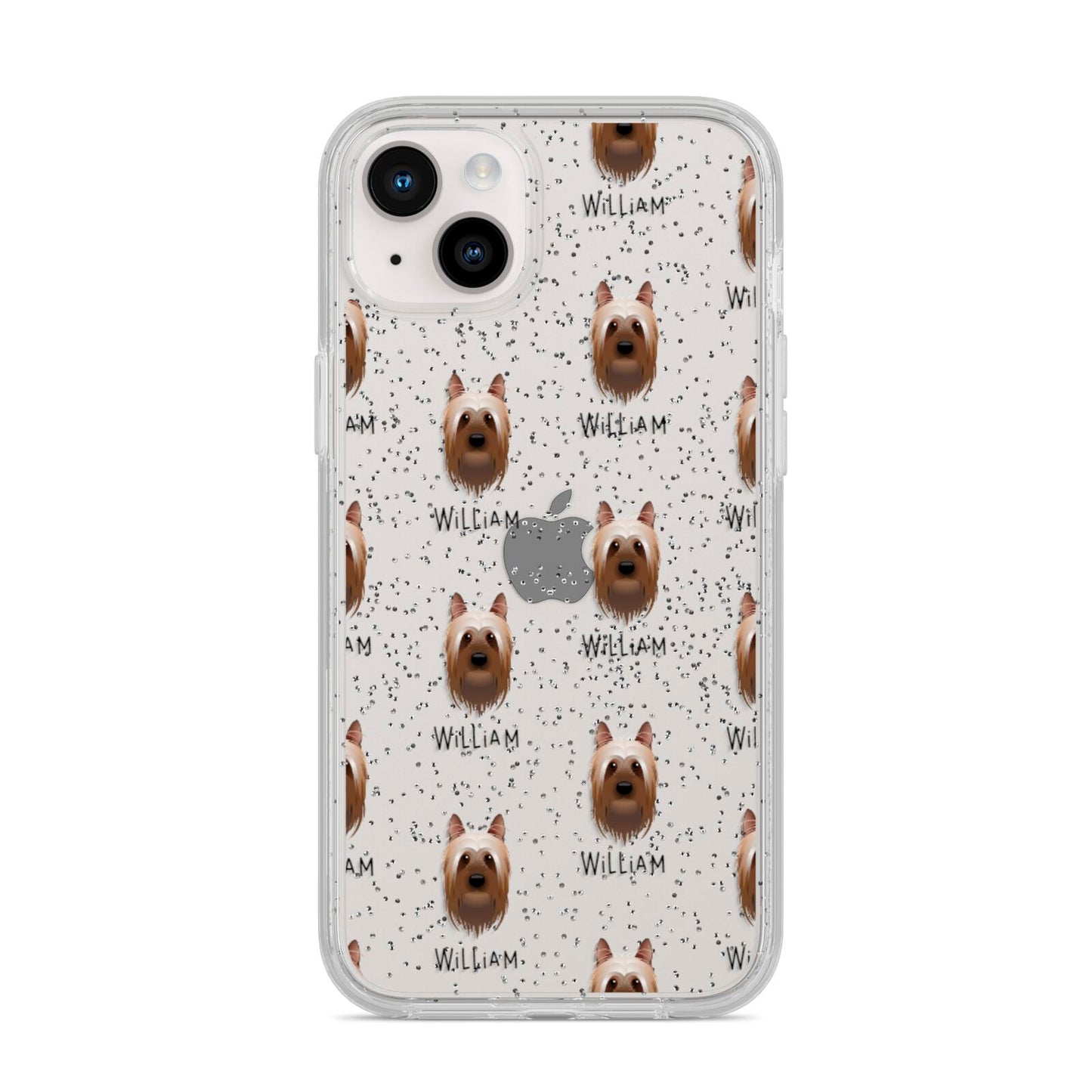 Australian Silky Terrier Icon with Name iPhone 14 Plus Glitter Tough Case Starlight