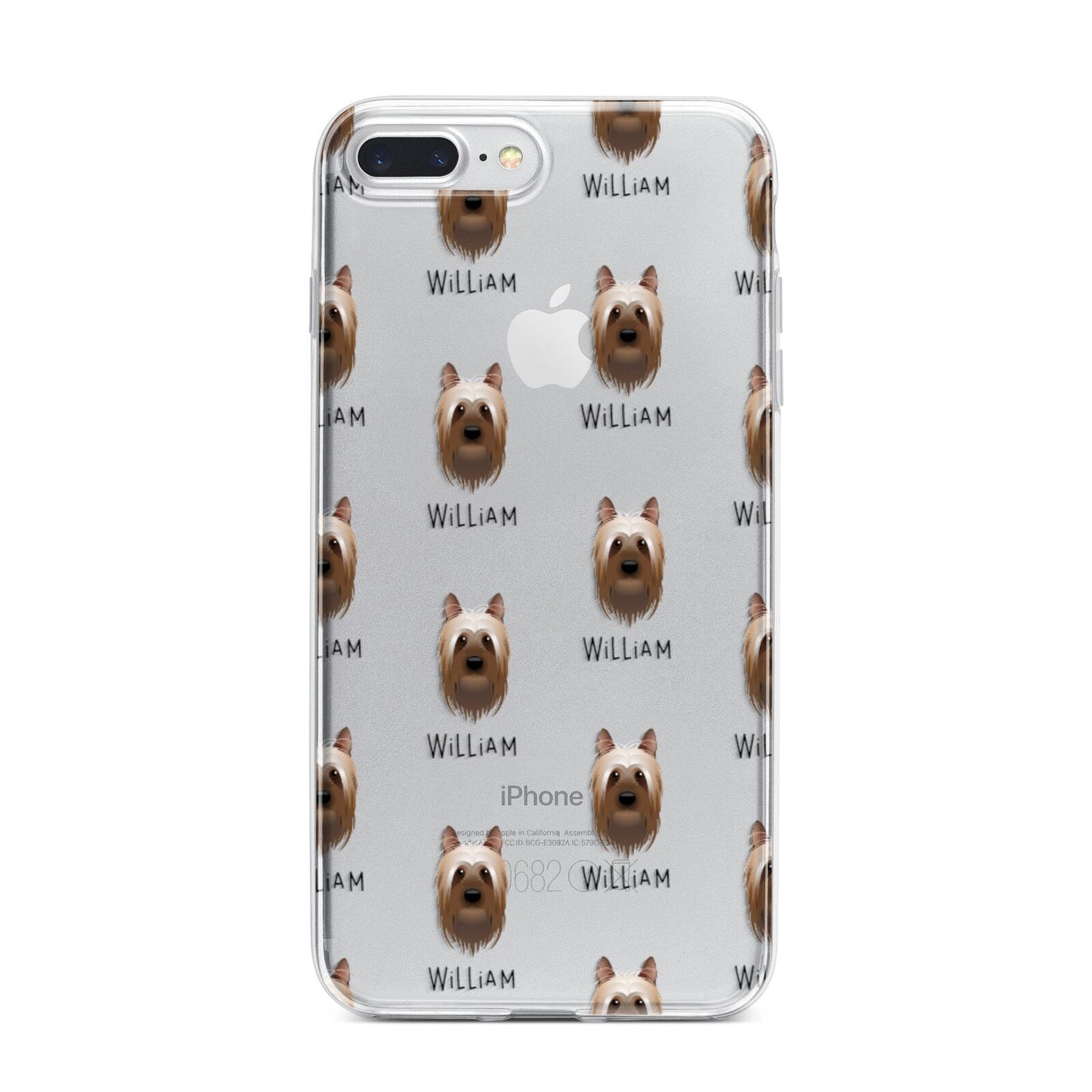 Australian Silky Terrier Icon with Name iPhone 7 Plus Bumper Case on Silver iPhone