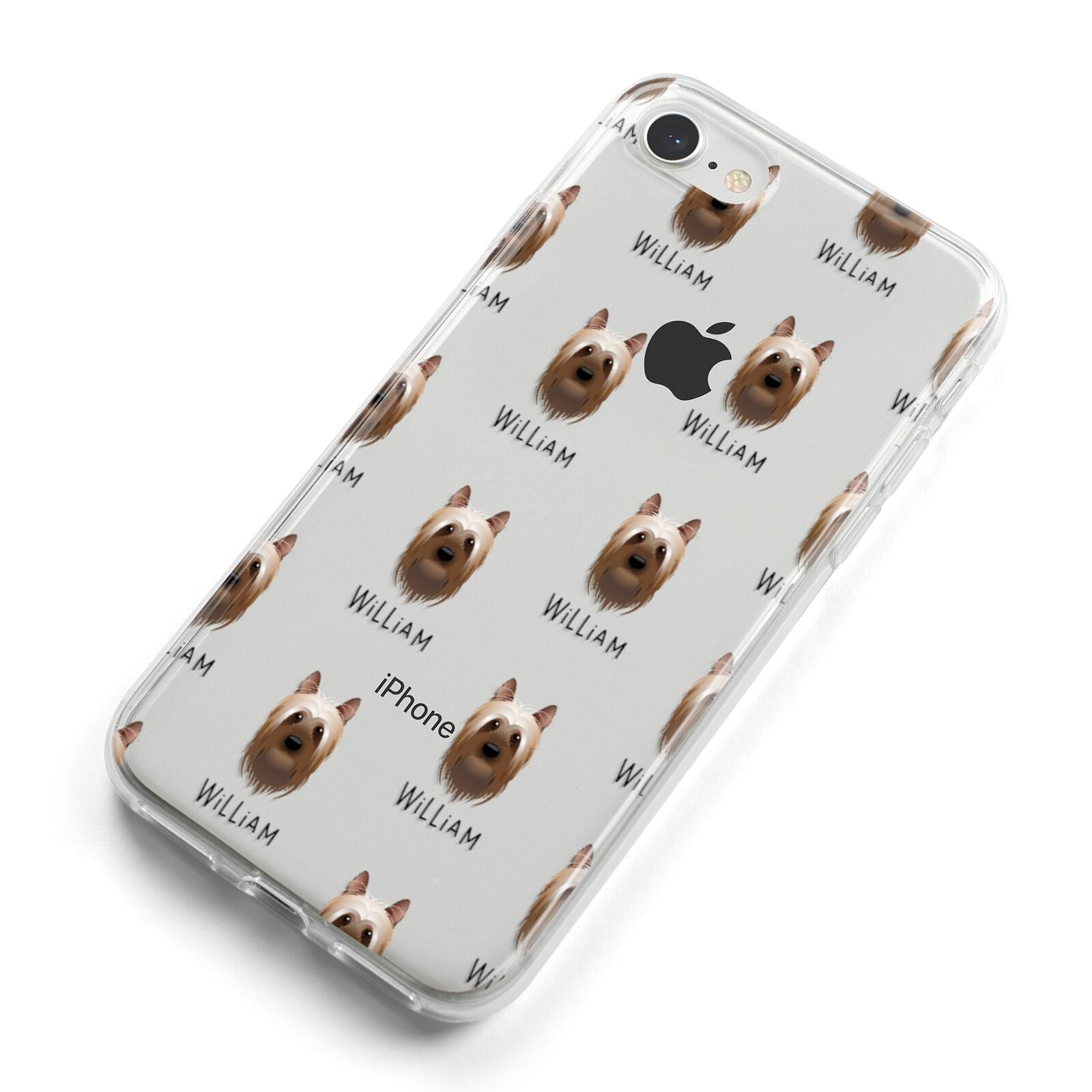 Australian Silky Terrier Icon with Name iPhone 8 Bumper Case on Silver iPhone Alternative Image