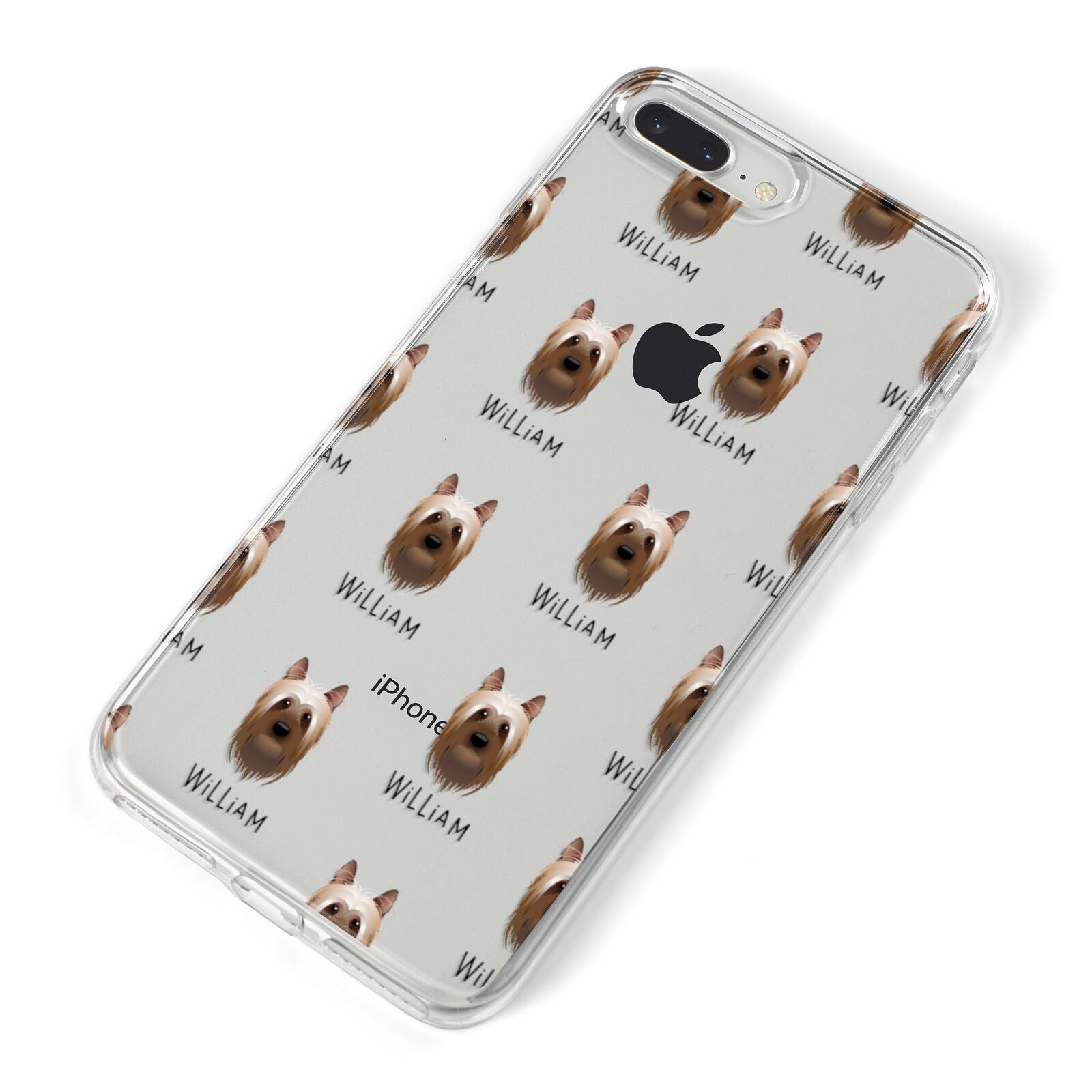 Australian Silky Terrier Icon with Name iPhone 8 Plus Bumper Case on Silver iPhone Alternative Image