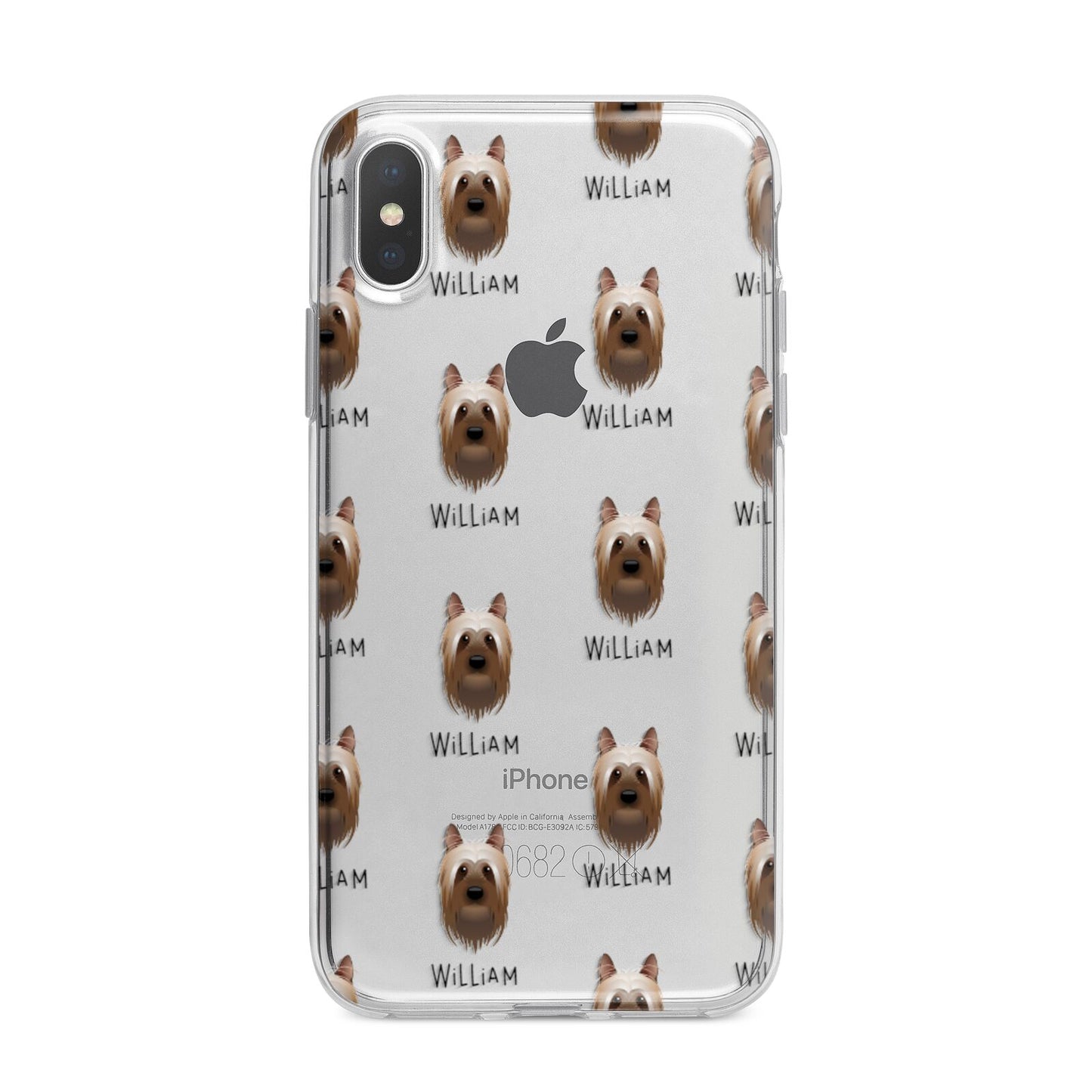 Australian Silky Terrier Icon with Name iPhone X Bumper Case on Silver iPhone Alternative Image 1