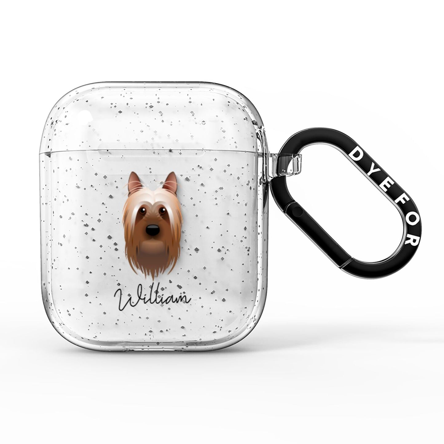 Australian Silky Terrier Personalised AirPods Glitter Case