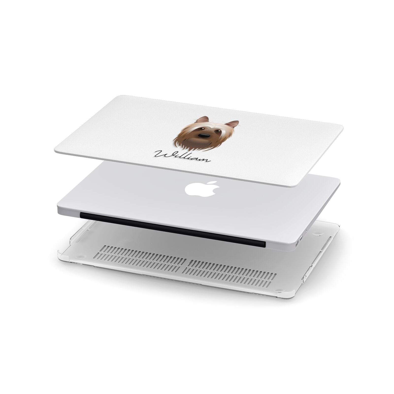 Australian Silky Terrier Personalised Apple MacBook Case in Detail