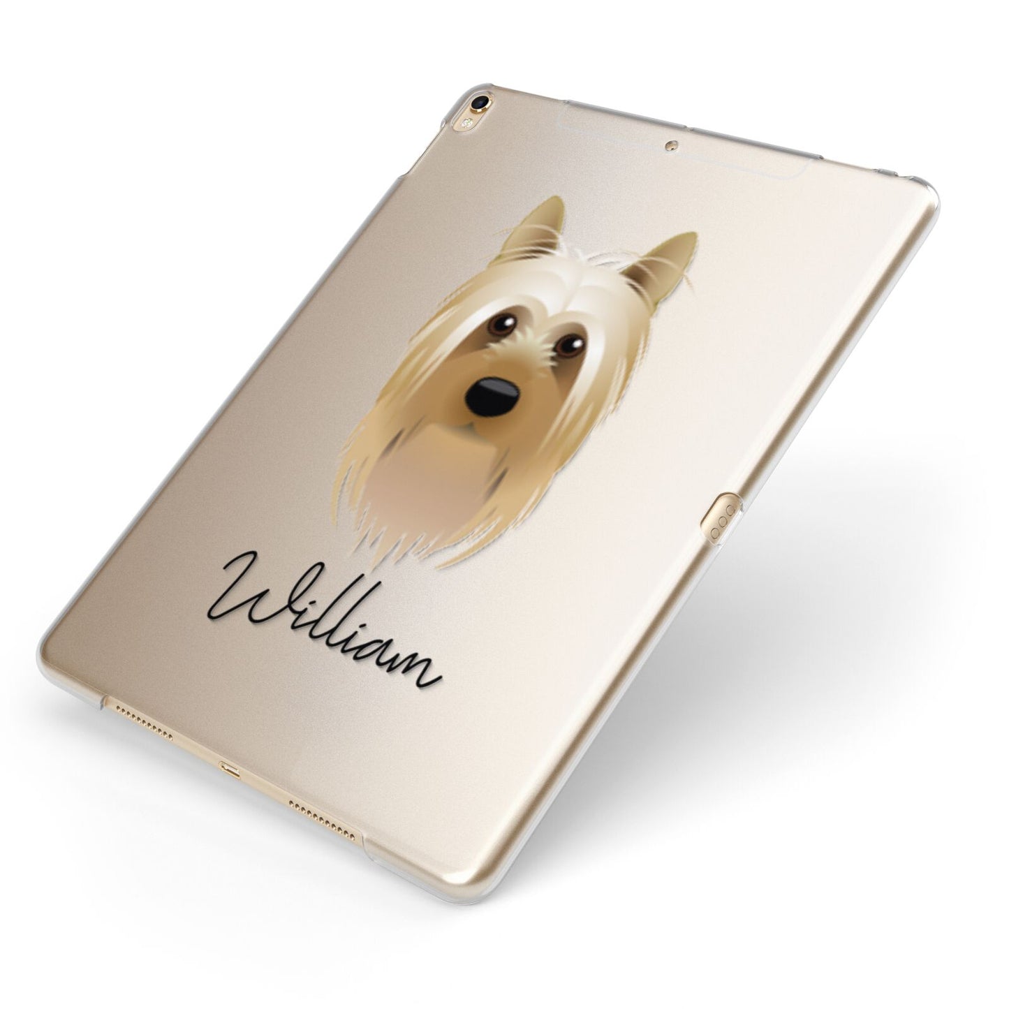 Australian Silky Terrier Personalised Apple iPad Case on Gold iPad Side View