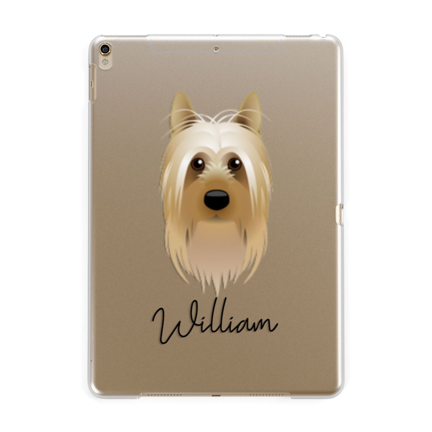 Australian Silky Terrier Personalised Apple iPad Gold Case