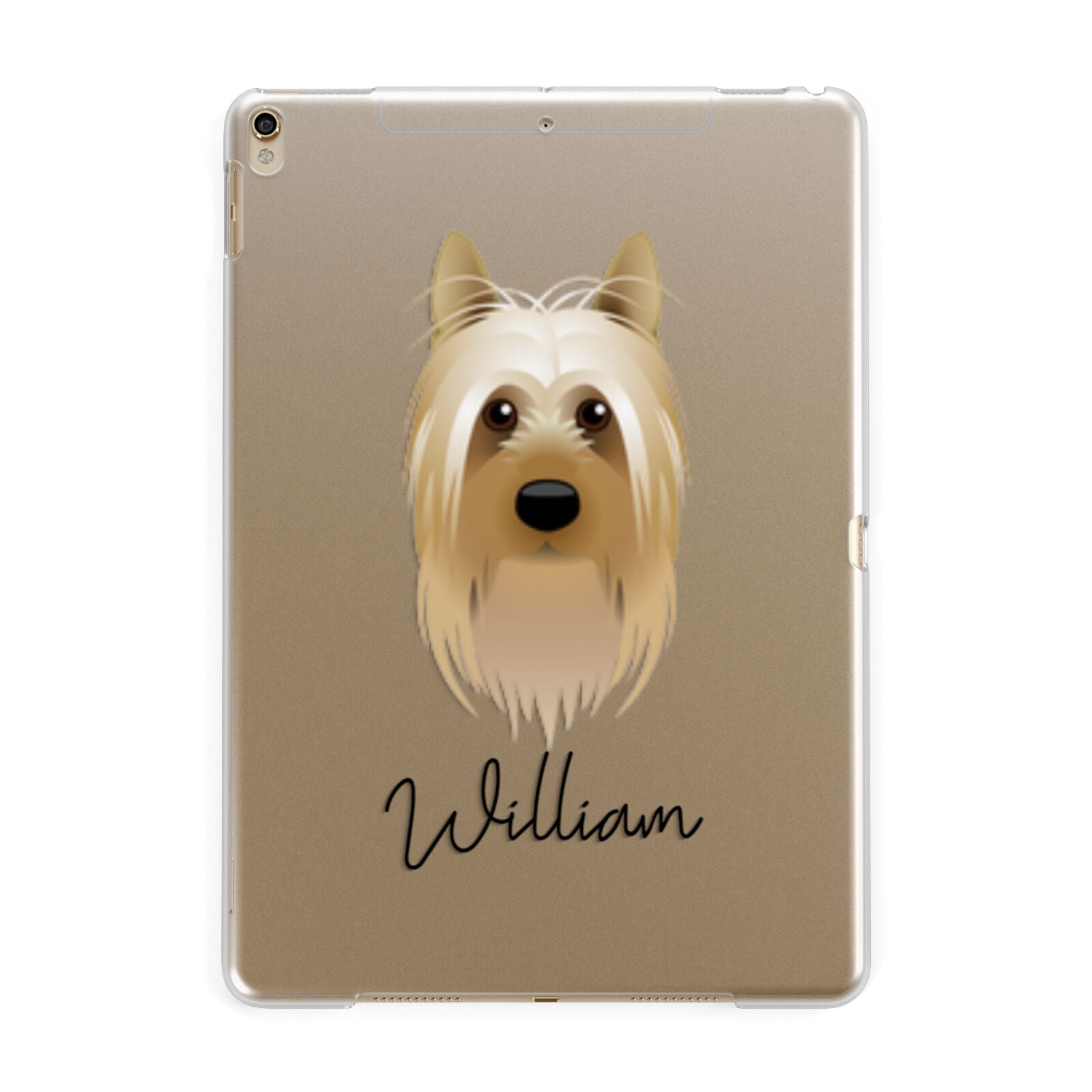 Australian Silky Terrier Personalised Apple iPad Gold Case