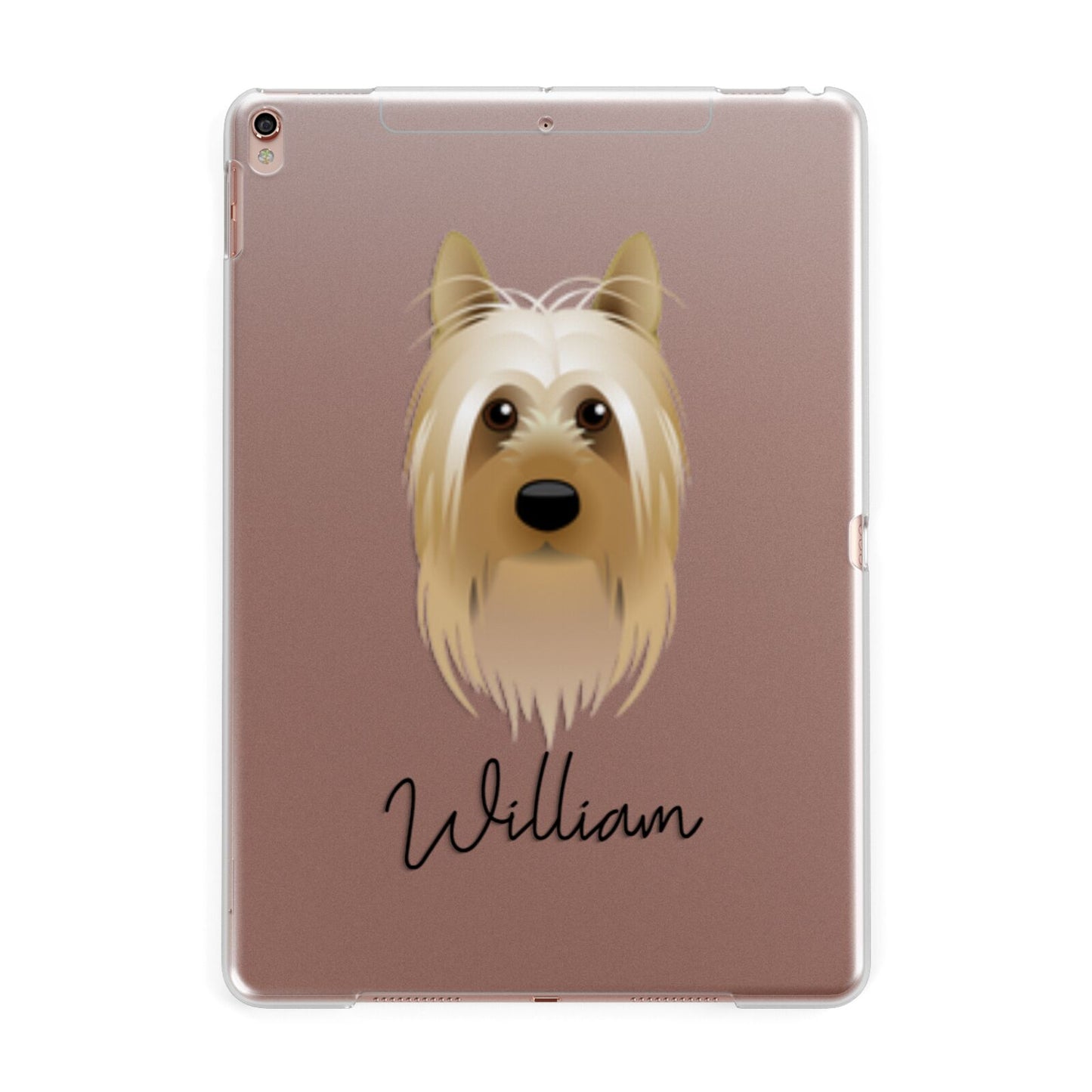 Australian Silky Terrier Personalised Apple iPad Rose Gold Case