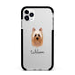 Australian Silky Terrier Personalised Apple iPhone 11 Pro Max in Silver with Black Impact Case