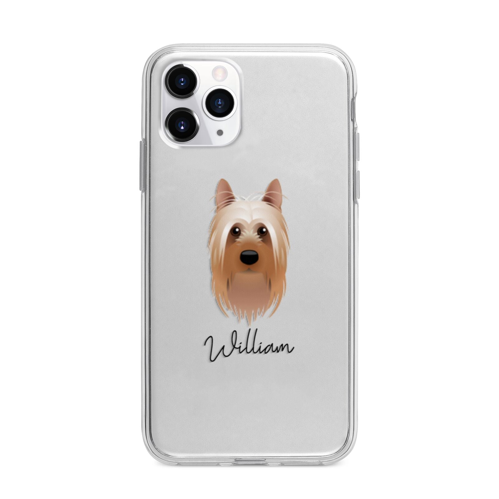 Australian Silky Terrier Personalised Apple iPhone 11 Pro Max in Silver with Bumper Case