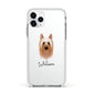 Australian Silky Terrier Personalised Apple iPhone 11 Pro in Silver with White Impact Case