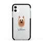 Australian Silky Terrier Personalised Apple iPhone 11 in White with Black Impact Case