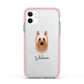 Australian Silky Terrier Personalised Apple iPhone 11 in White with Pink Impact Case